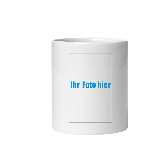 Weisse Tasse bis zu 3X Foto