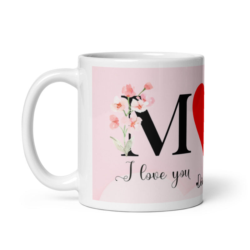 ''I Love you M&lt;3M'' mug with name