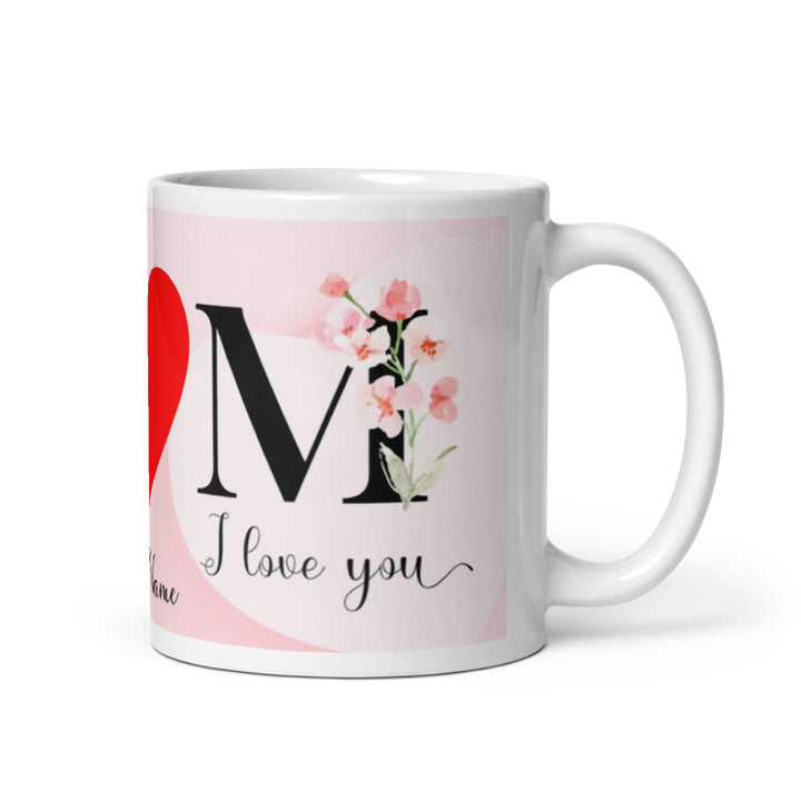 ''I Love you M&lt;3M'' mug with name