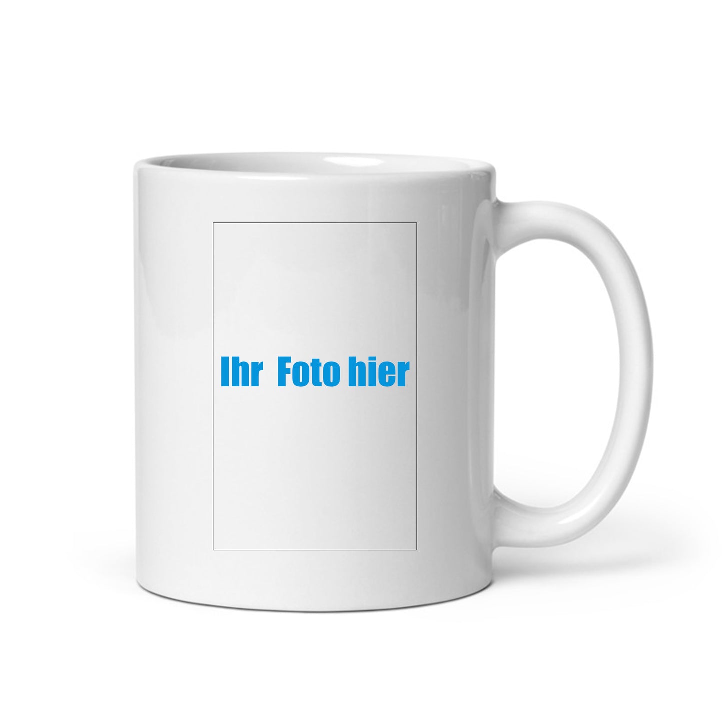 Weisse Tasse bis zu 3X Foto