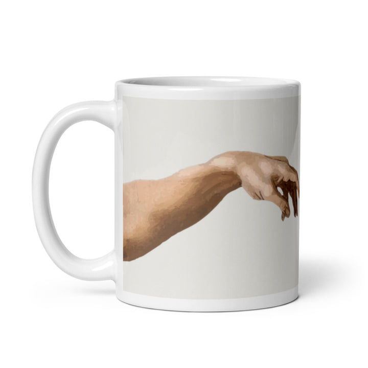 Ceramic mug 'Hands touching art'