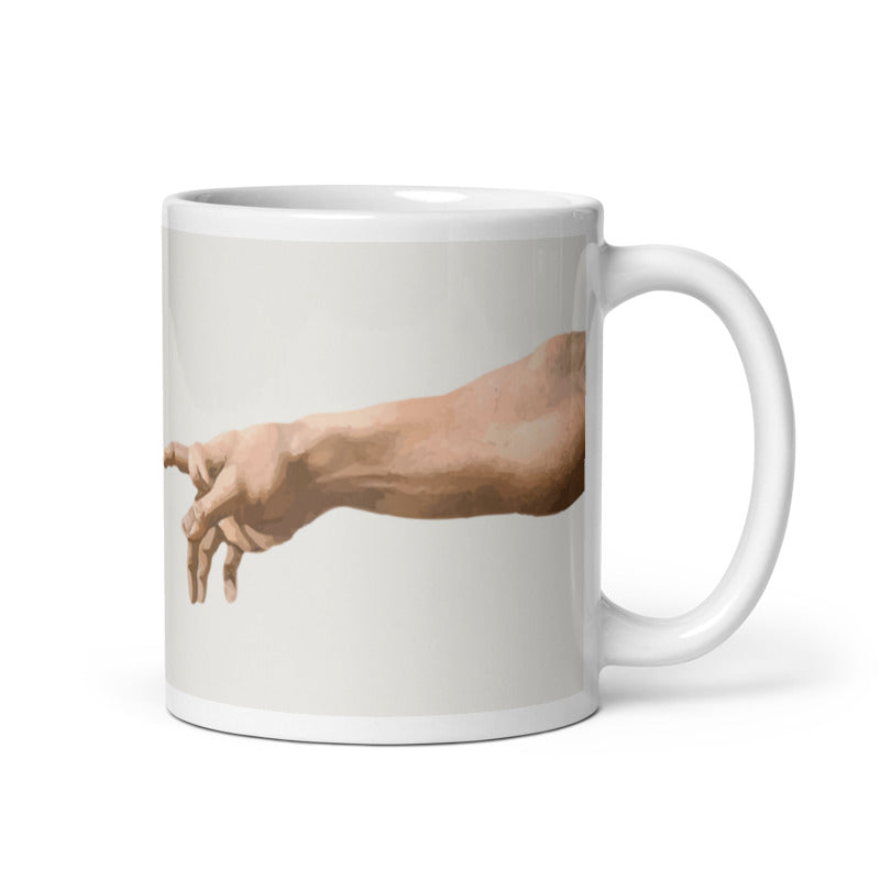 Ceramic mug 'Hands touching art'